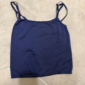 Anthropologie Double Strap Navy Tank Top